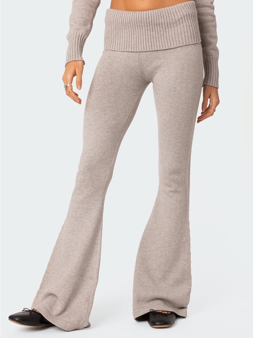 NWT! Edikted Gray Knit Flare Pants